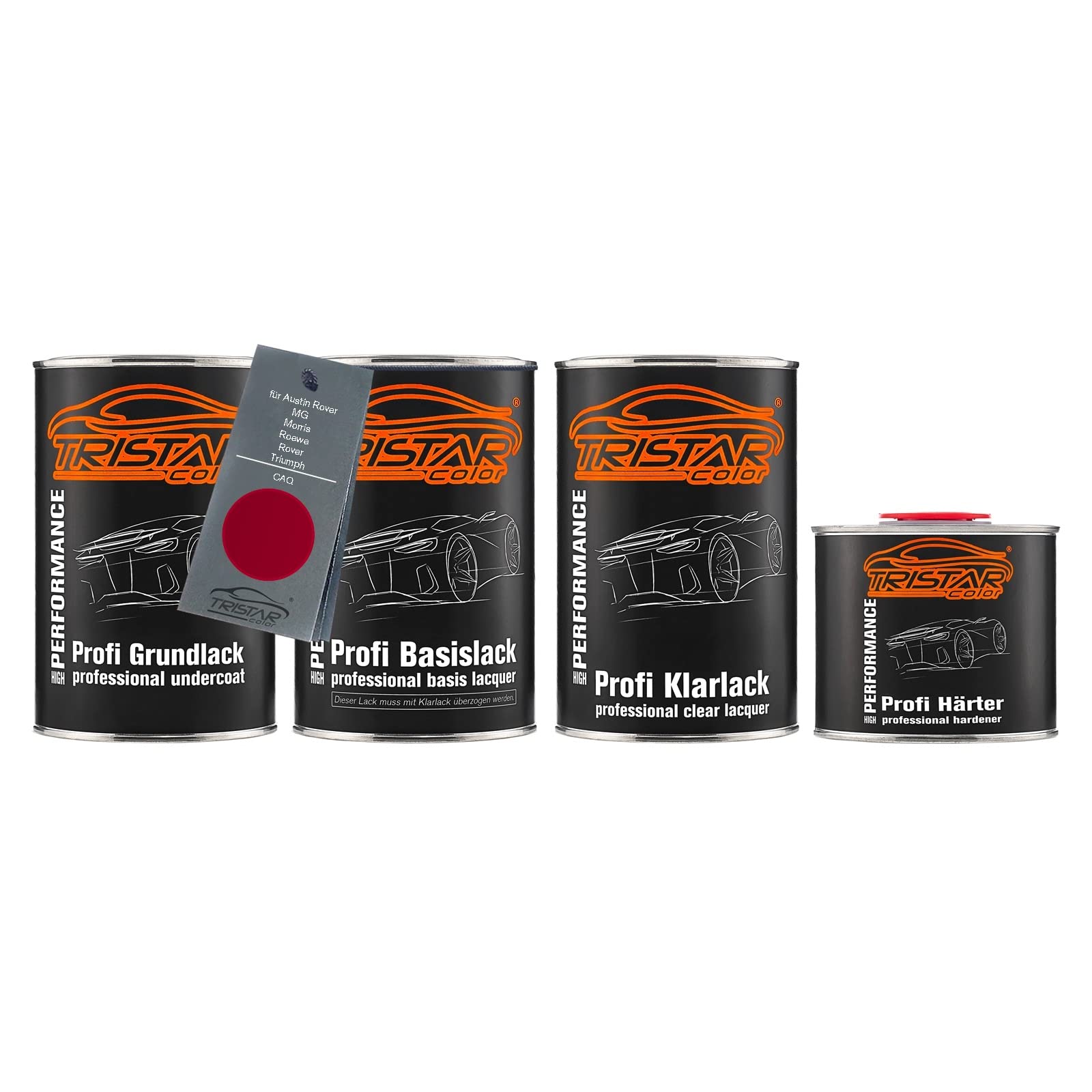 TRISTARcolor Lakier samochodowy Zestaw gotowy do natrysku dla Austin Rover/MG/Morris/Roewe/Rover/Triumph CAQ Nightfire Red 2 Perl Lakier bazowy + lakier bezbarwny 2K 3,5L