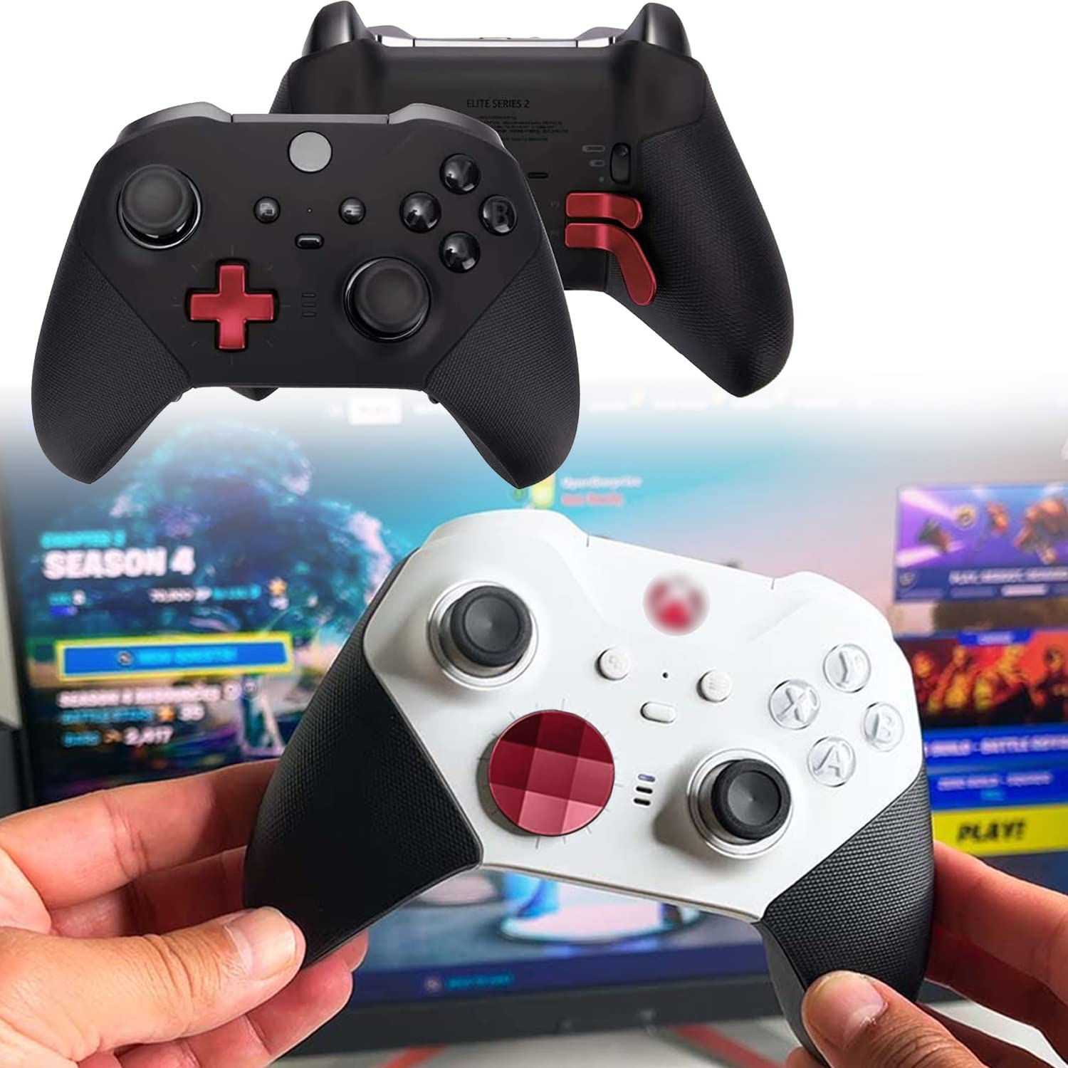 CapzoStone 16 in 1 Replacement Xbox elite controller series 2 paddles thumbsticks, 6 Metal Mod Swap Joysticks, 4 Paddles, 2 D-Pads, analog thumb stick ,Tools for Elite Series 2 and Core Controller