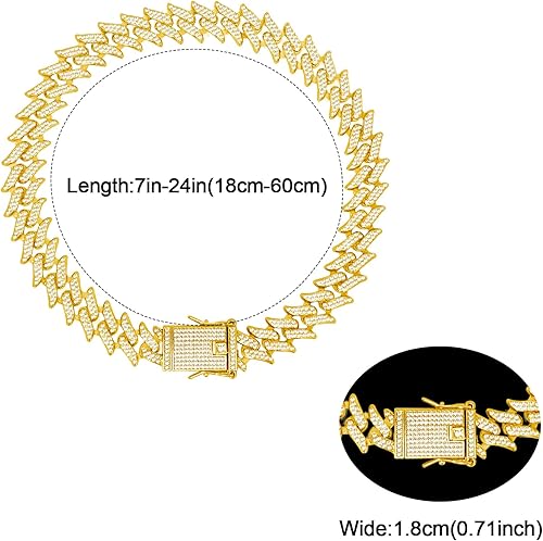 Miniatura 4 de Collar cubano de diamantes para entrenamiento de perros con hebilla segura, accesorios de collar de cristal para mascotas, para perros pequeños,