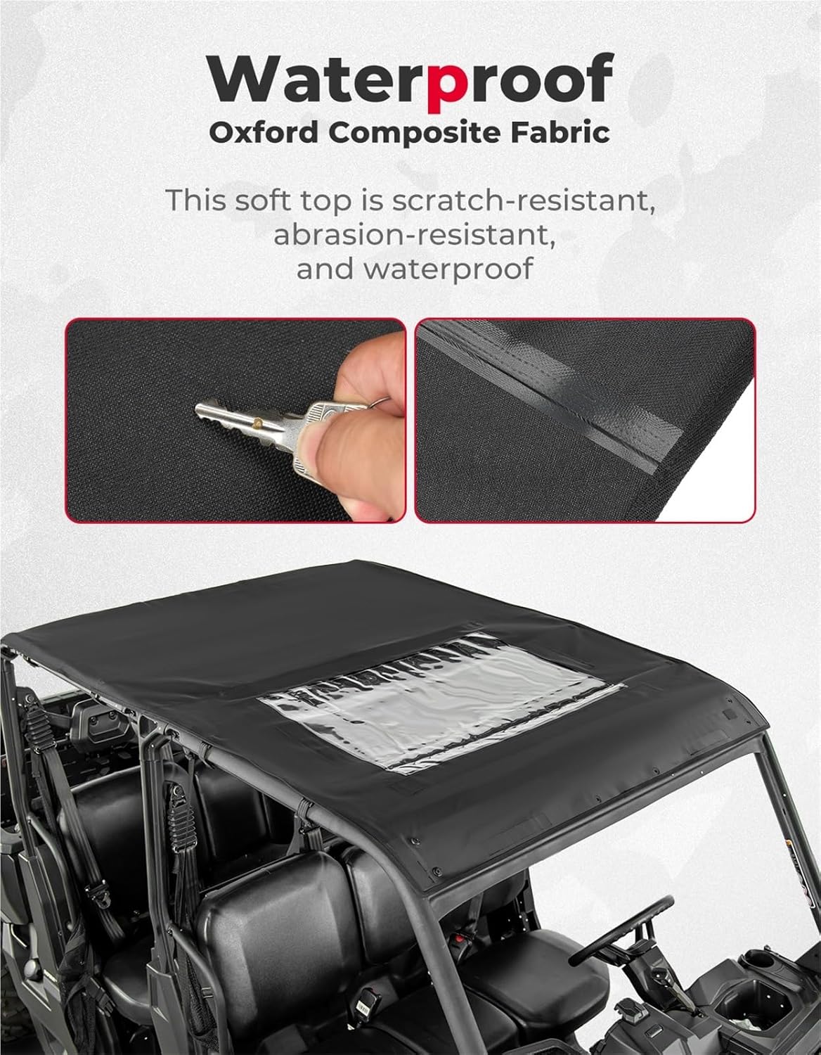 UTV PVC サンバイザー 防水キャンバス ソフトルーフトップ に適合するディフェンダーマックス HD 7/8/9/10 DSP