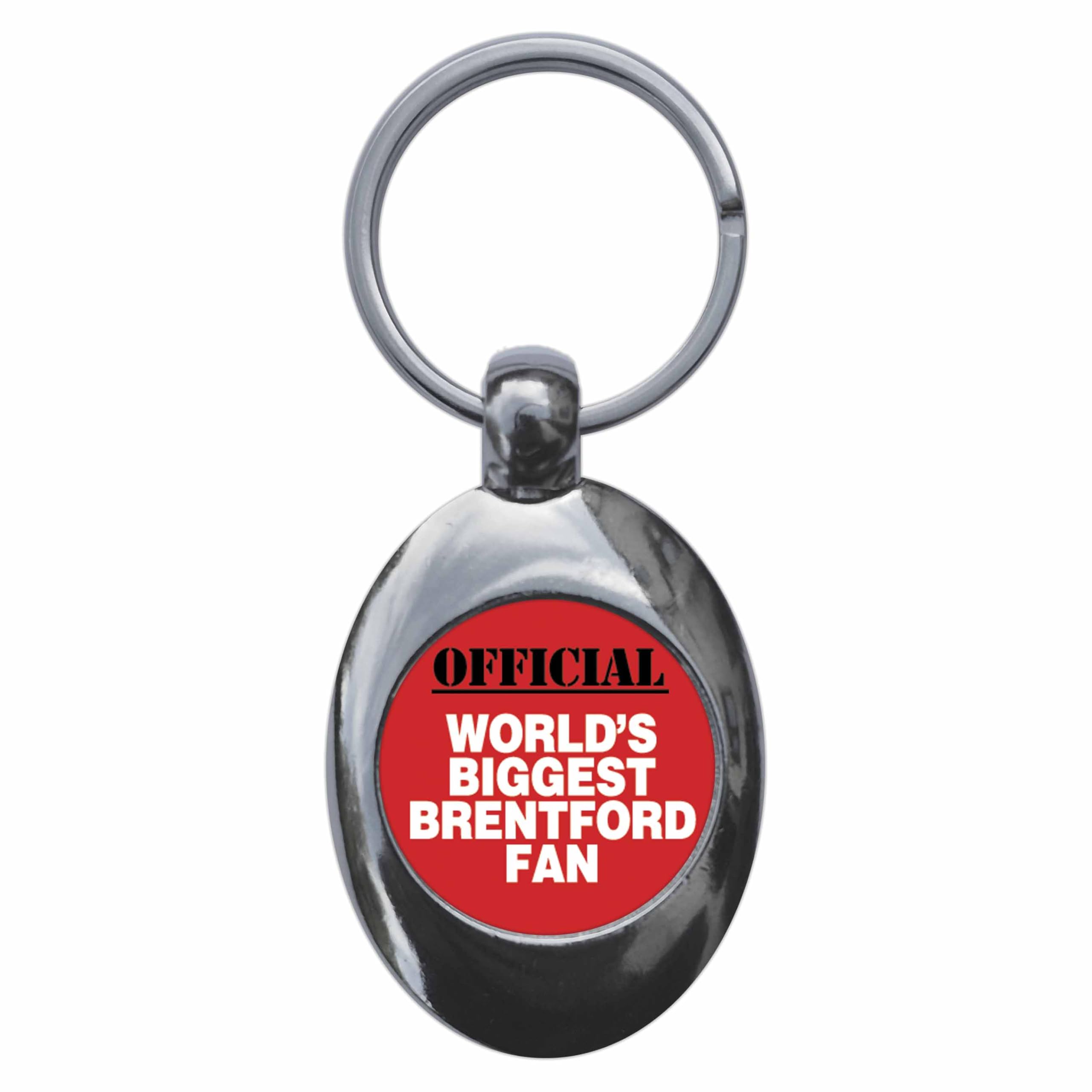 Ozorath World's Biggest Brentford Fan Keyring Keychain With Trolley Coin