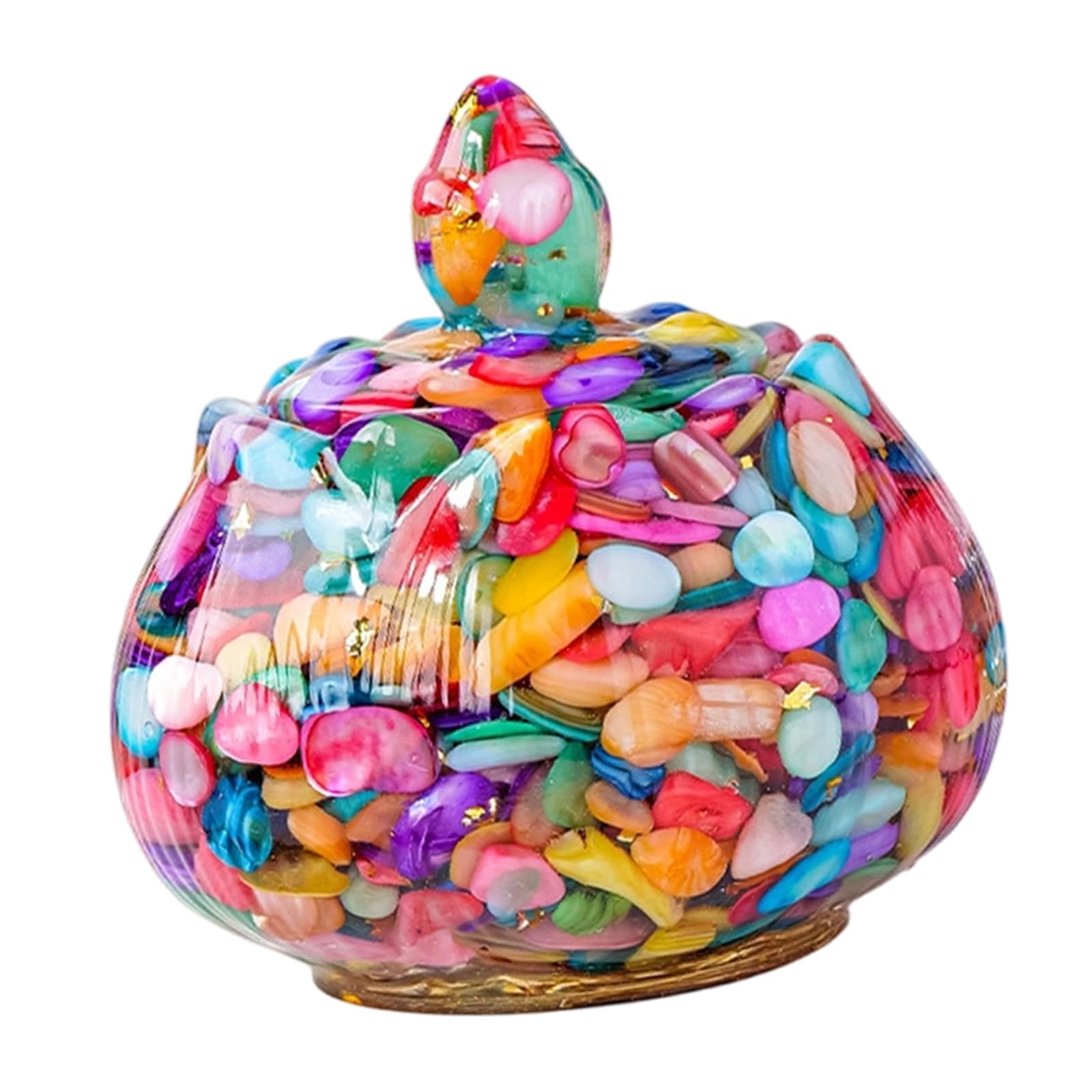 Jazuaiao Artistics Crystals Geode Resin Box Multipurpose Home Organization Decoration Positive Energy Charging Crystals Demagnetizing Bowl for Home