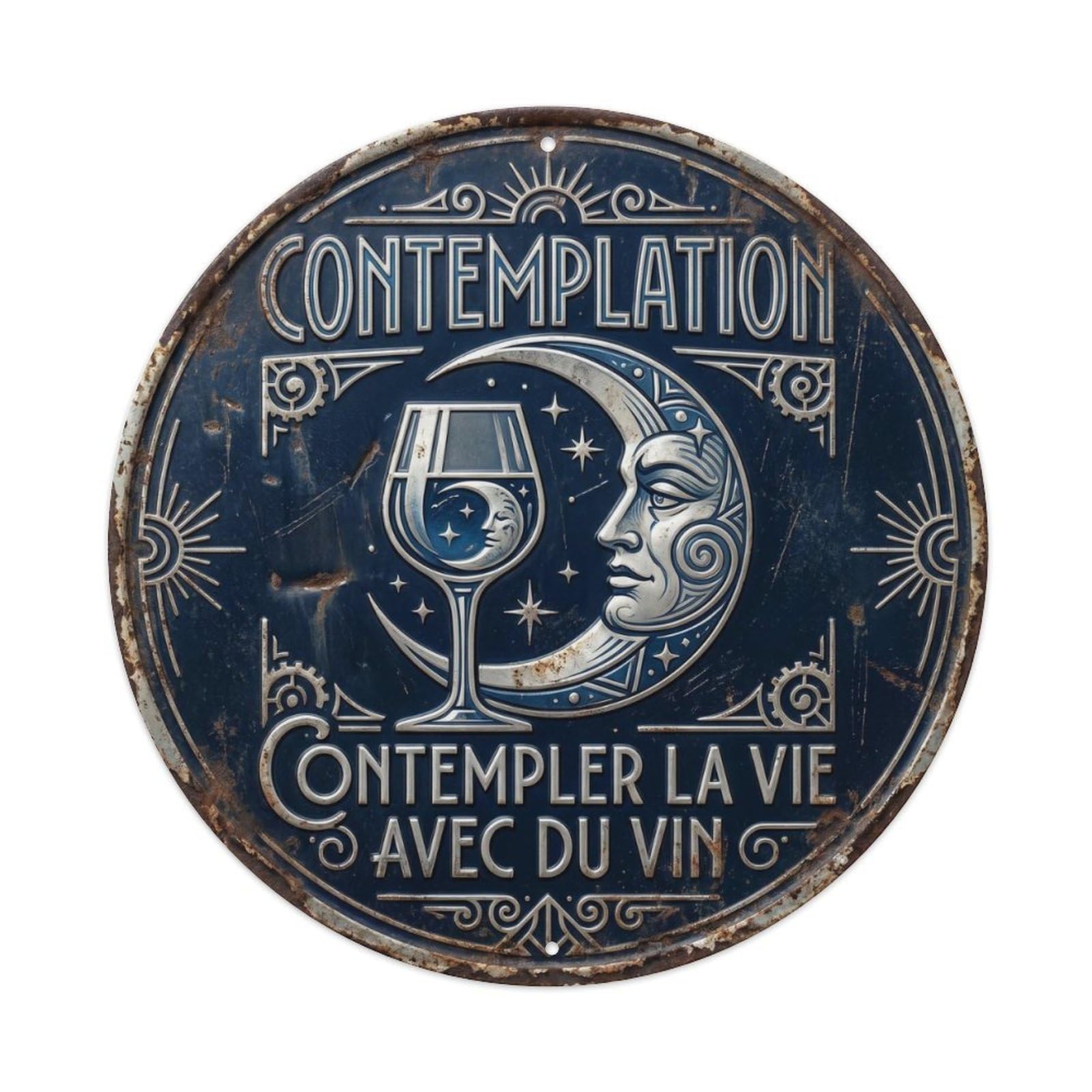 Contemplation Humorous Lounge Contemplation Metal Tin Sign