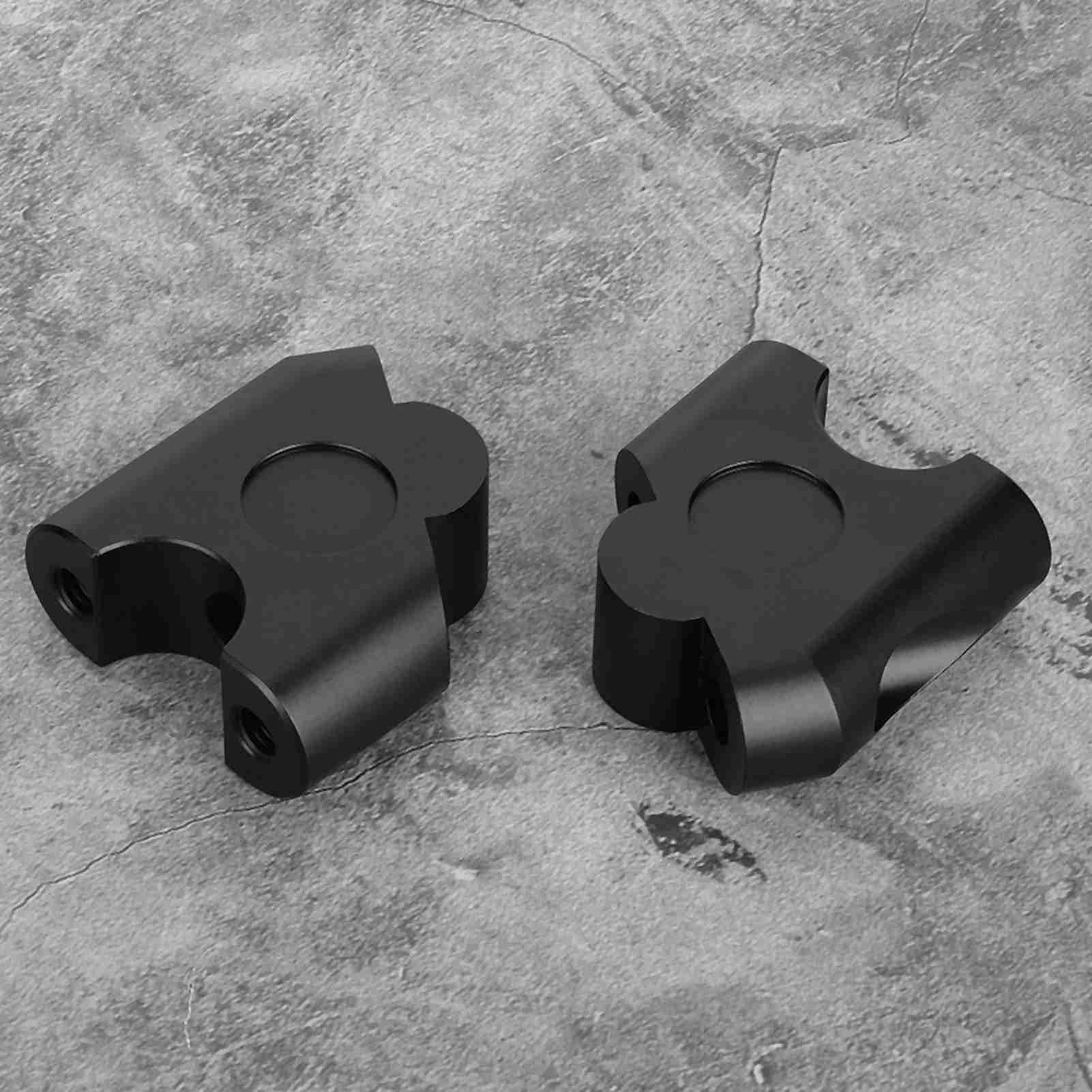Fydun Moto Guidon Riser Guidon Pince Arrière Déplacer Monter Adaptateur 22mm(Noir)