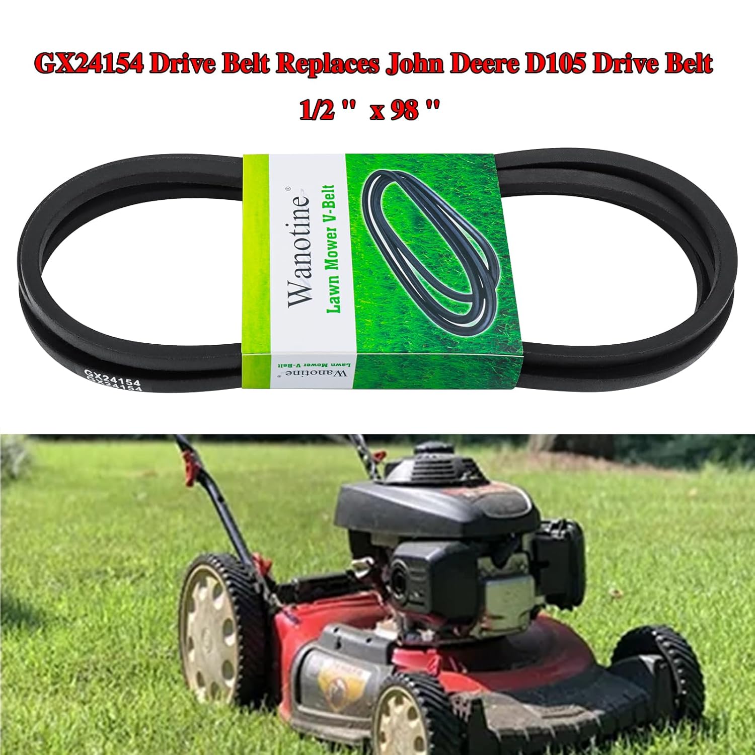 954-04329A Deck Belt Replaces Cub Cadet 54 inch Deck Belt, Fits Cub Cadet ZT1-54, RZT-L54, Craftsman, Troy-Bilt, MTD Riding Mower & Lawn Tractor (5/8” x 148.25”)