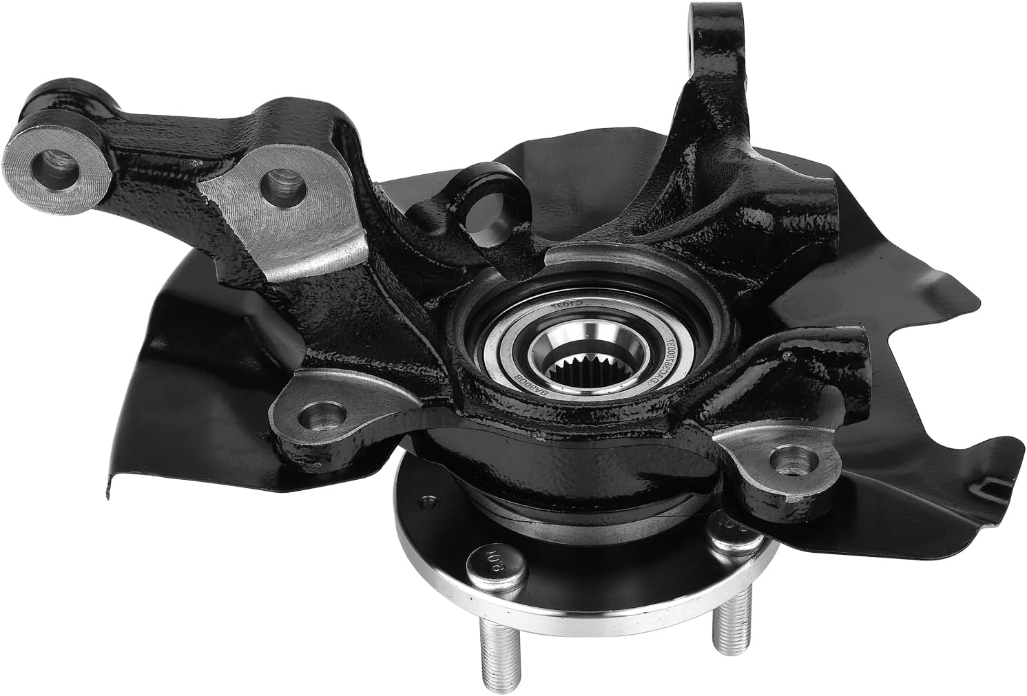 517161G100 Front Right Steering Knuckle Fit for Kia Rio 2006-2009,Rio5 2006-2009 Right/Passenger Side Wheel Hub Bearing Steering Knuckle with Hyundai Accent 2006-2011