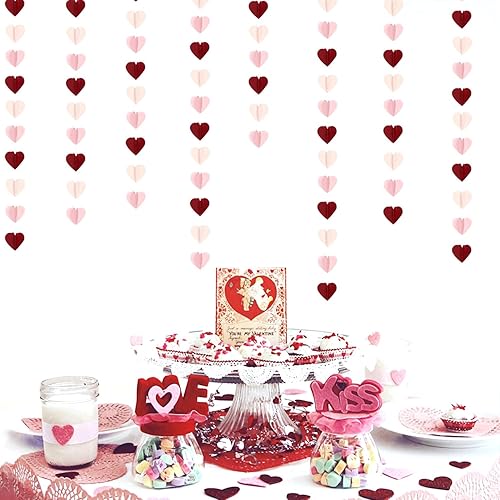 Miniatura 34 de Guirnalda de papel para decoración de fiesta de otoño beige, naranja y rosa, 39 pies, 3D de otoño, bohemio, colgante, para Acción de Gracias