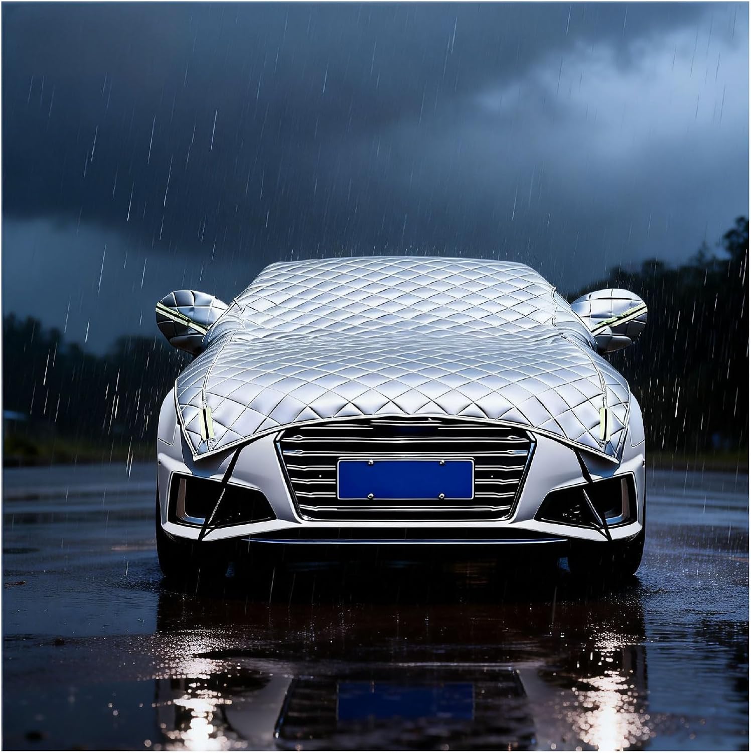 Half Hail Car Cover, Custom Hail Proof Car Cover Compatible with Jeep Wrangler JK JL 2 Doors 2007-2025, 4 Layer Waterproof All-Weather,Snowproof, Windproof j7l