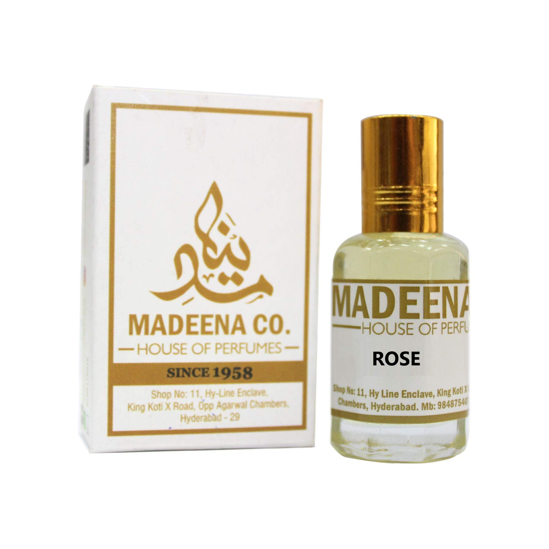 MADEENA CO. Rose 12Ml; Real & Natural Attar; Best Attar For Men and Women; 100% Alcohol Free & Long Lasting Attar.