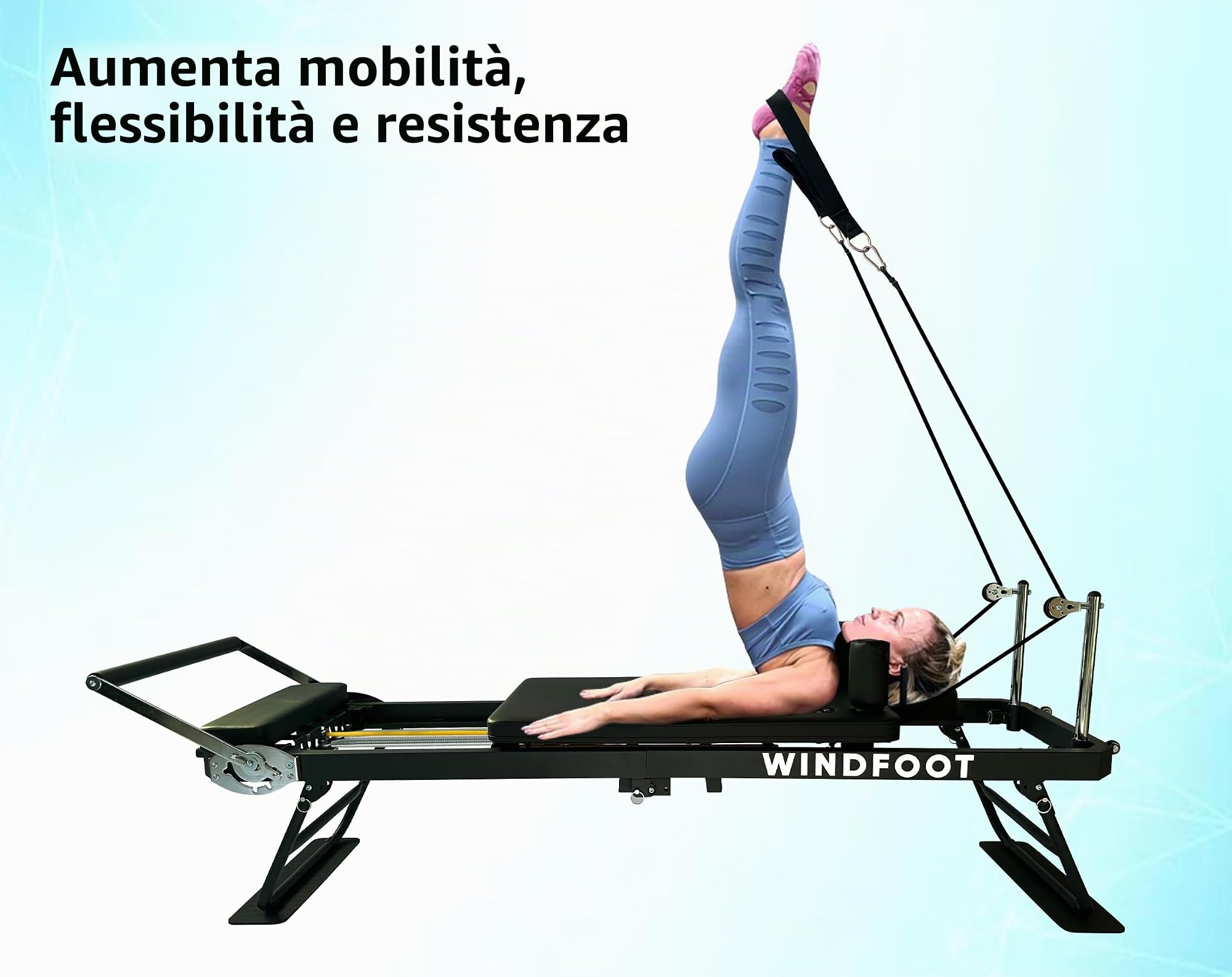 Attrezzatura per pilates Reformer con molle e corde per allenamento a casa, attrezzatura pieghevole per pilates con trampolino per tutti i livelli