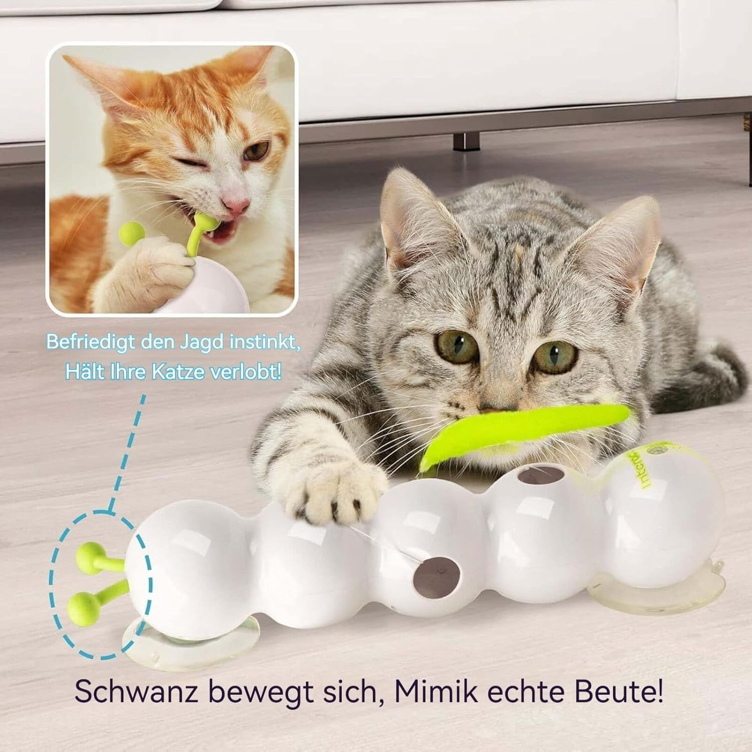 Whirlie Katzenspielzeug, Raupe, Smart Motion Katzenspielzeug mit Wurm-Design, Whirlie Smart Motion Katzenspielzeugs mit Wurm-Design, Fröhliches Katzenspielzeugs für Katzen aller Altersstufen (1Pcs)