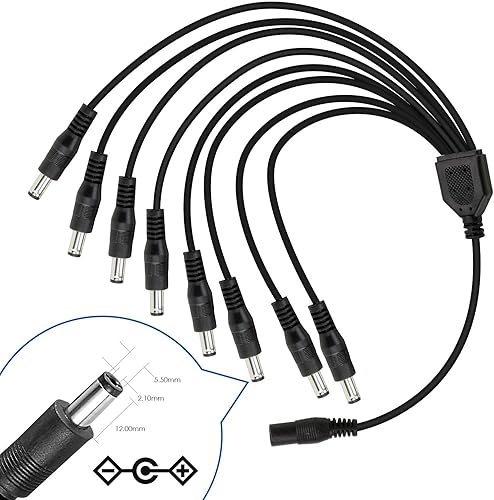 Miniatura 6 de ZOSI Adaptador sistema de videovigilancia 12V 2A 100V-240V US adaptador CA a CD  cable divisor de 4-vías para CCTV para el hogar