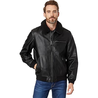 Levis Faux Leather Bomber Jacket black
