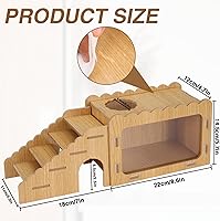 Vista 2 de Hamster Digging Box, Visible Hamster Digging Room with Acrylic Transparent Board, Hamster Hideout and Exploration House with Climbing Ladder