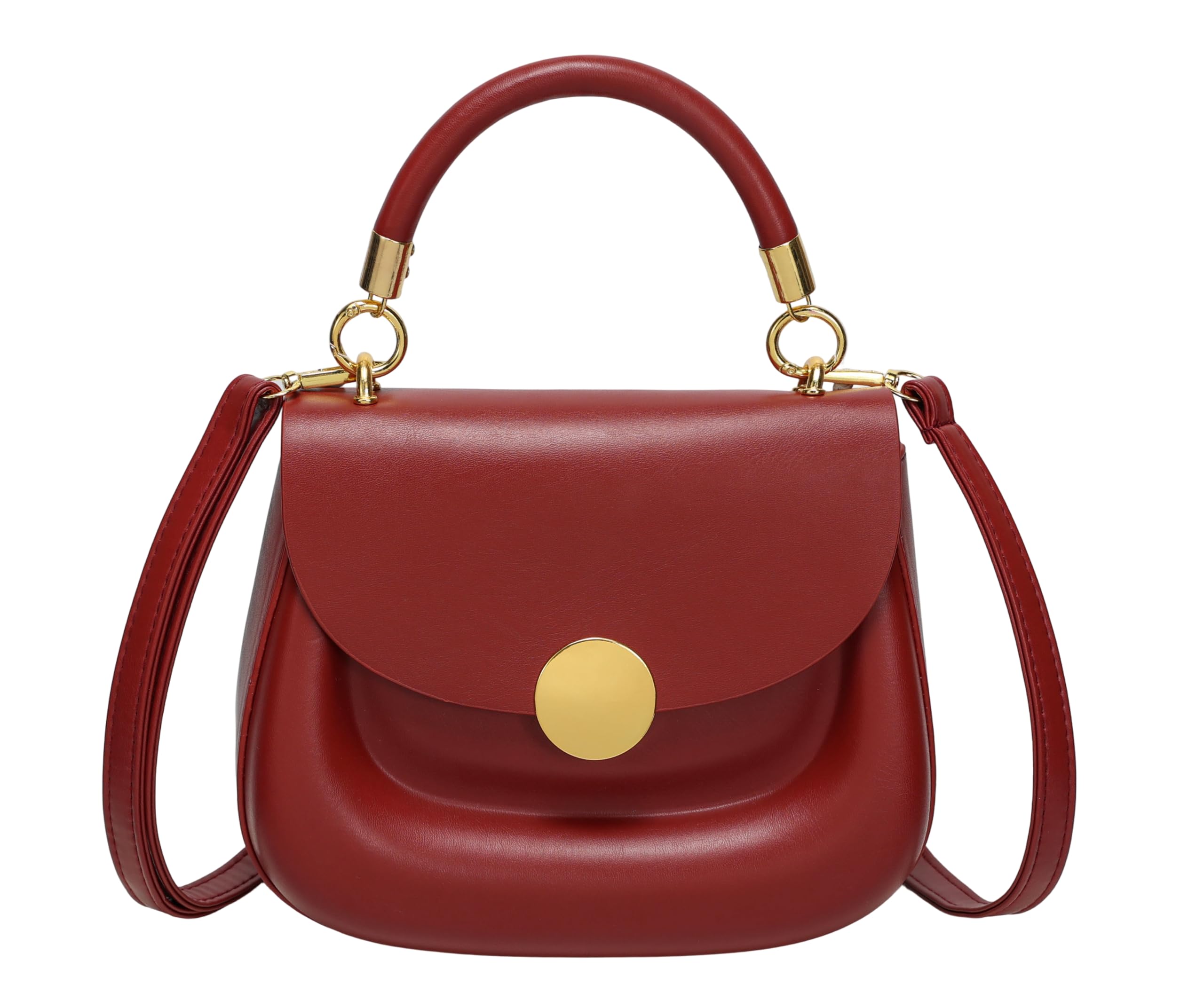 Mini Saddle Crossbody Bag for Women PU Leather Top Handle Shoulder Purse