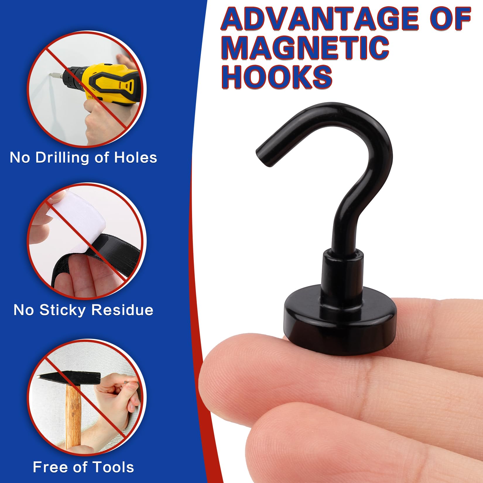 Black Magnetic Hooks, 40 Pack Magnetic Hooks for Cruise Cabins — Amazon image 4