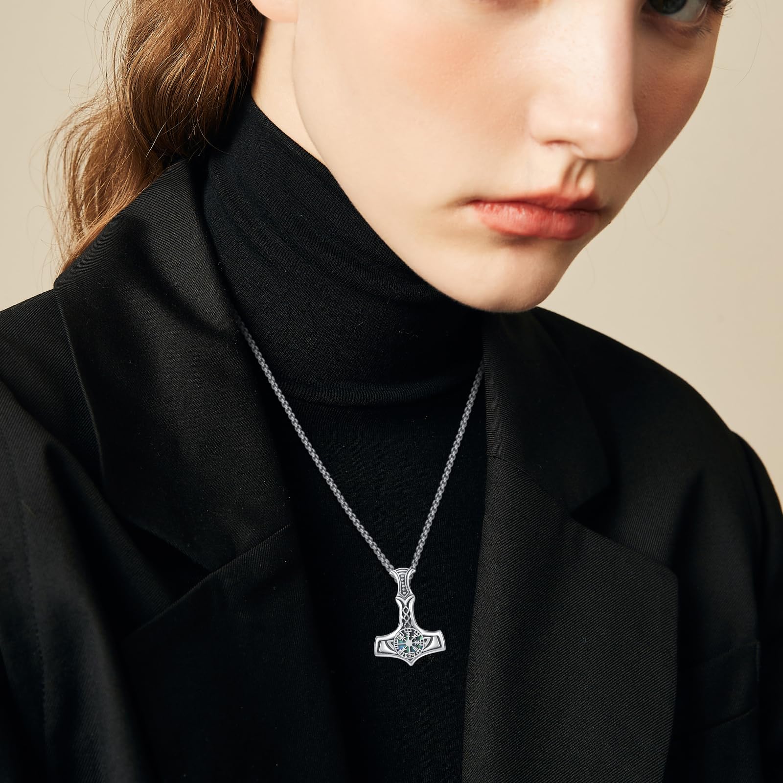 REDSUN Collana con ciondolo a forma di martello di Thor, a forma di freccia vichinga, in argento Sterling 925, con ciondolo a forma di croce vichinga, amuleto celtico, gioiello per uomo, figlio