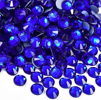 Jollin Hotfix Rhinestones Flatback Crystal Gems 7.2mm SS34, Sapphire