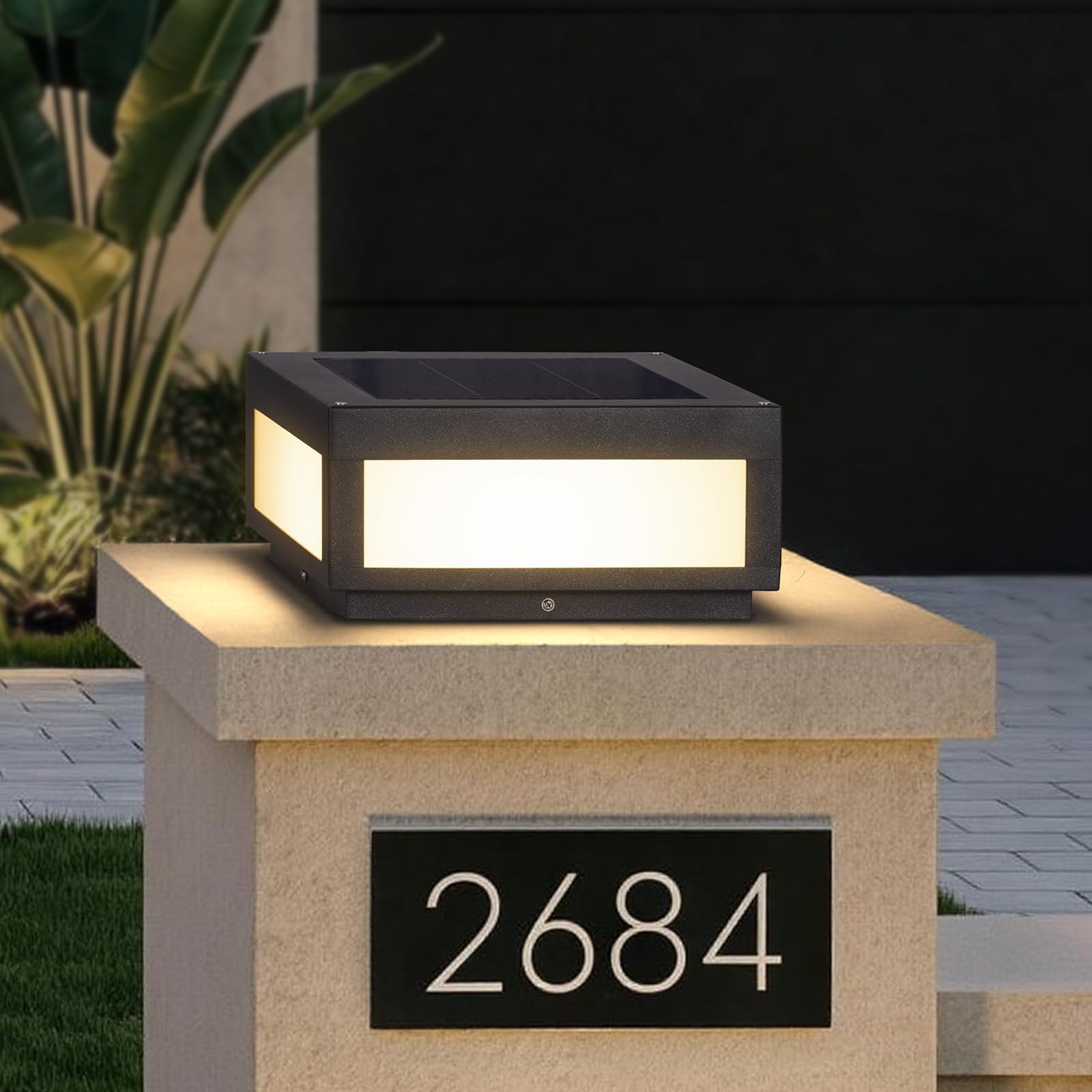 MVBT 12" Square Solar Post Lights, Outdoor Column Lights, Gate Pillar Light