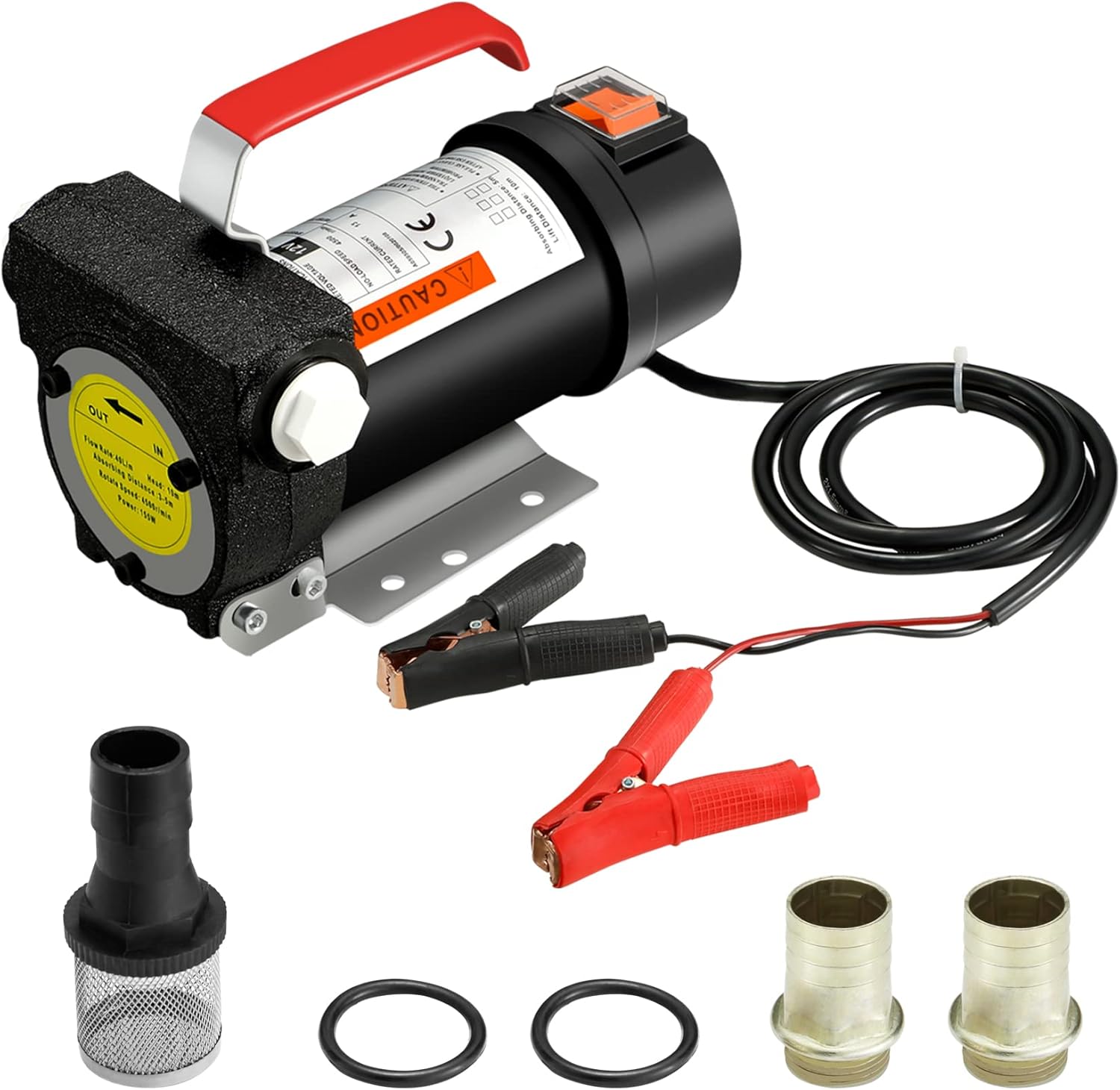 OUTGAVA 12V DC Electric Fuel Transfer Pump,Portable Self Priming Diesel Kerosene Oil Fuel