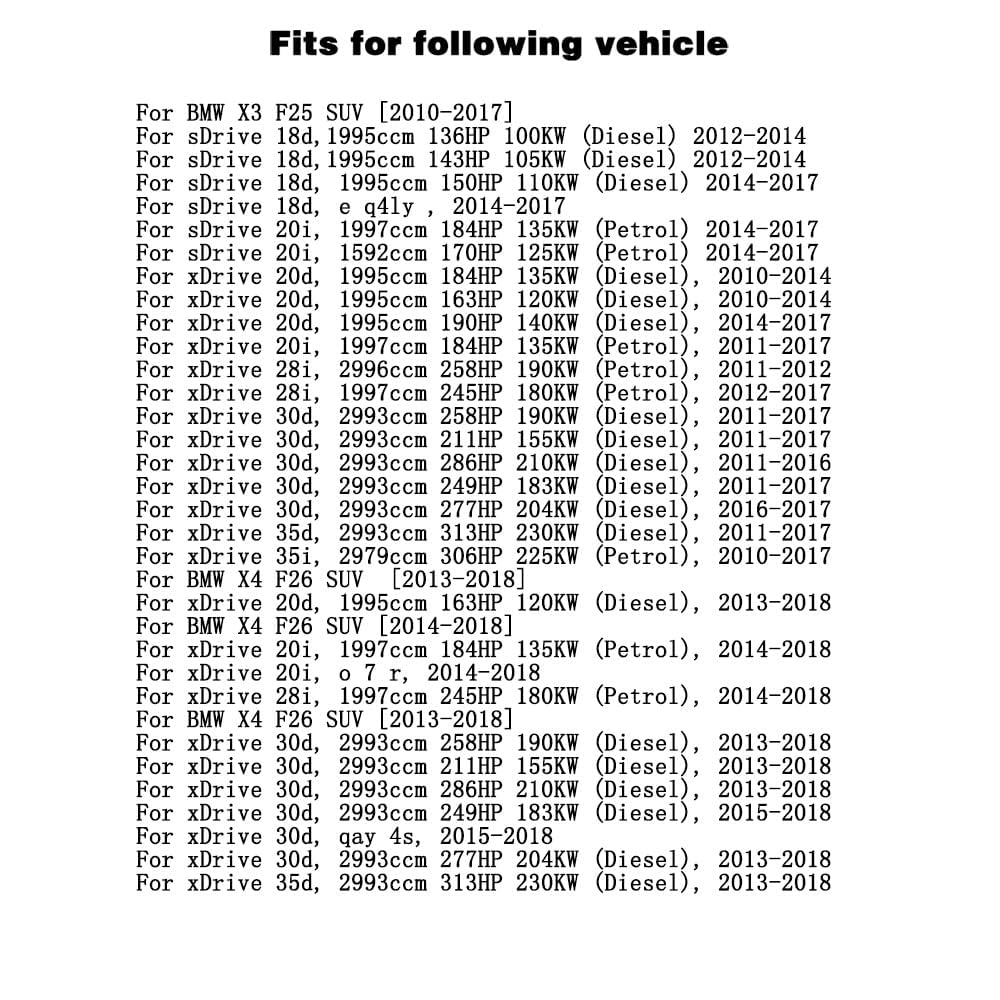 Filtro Abitacolo a Carbone Attivo per BMW X3 X4 sDrive 18d 20d 28i 30d 35i M40i 20i 35d F25 F26 2011-2015 - Elimina Allergeni & Odori | Riduce l'Appannamento | Protegge l'Aria Condizionata