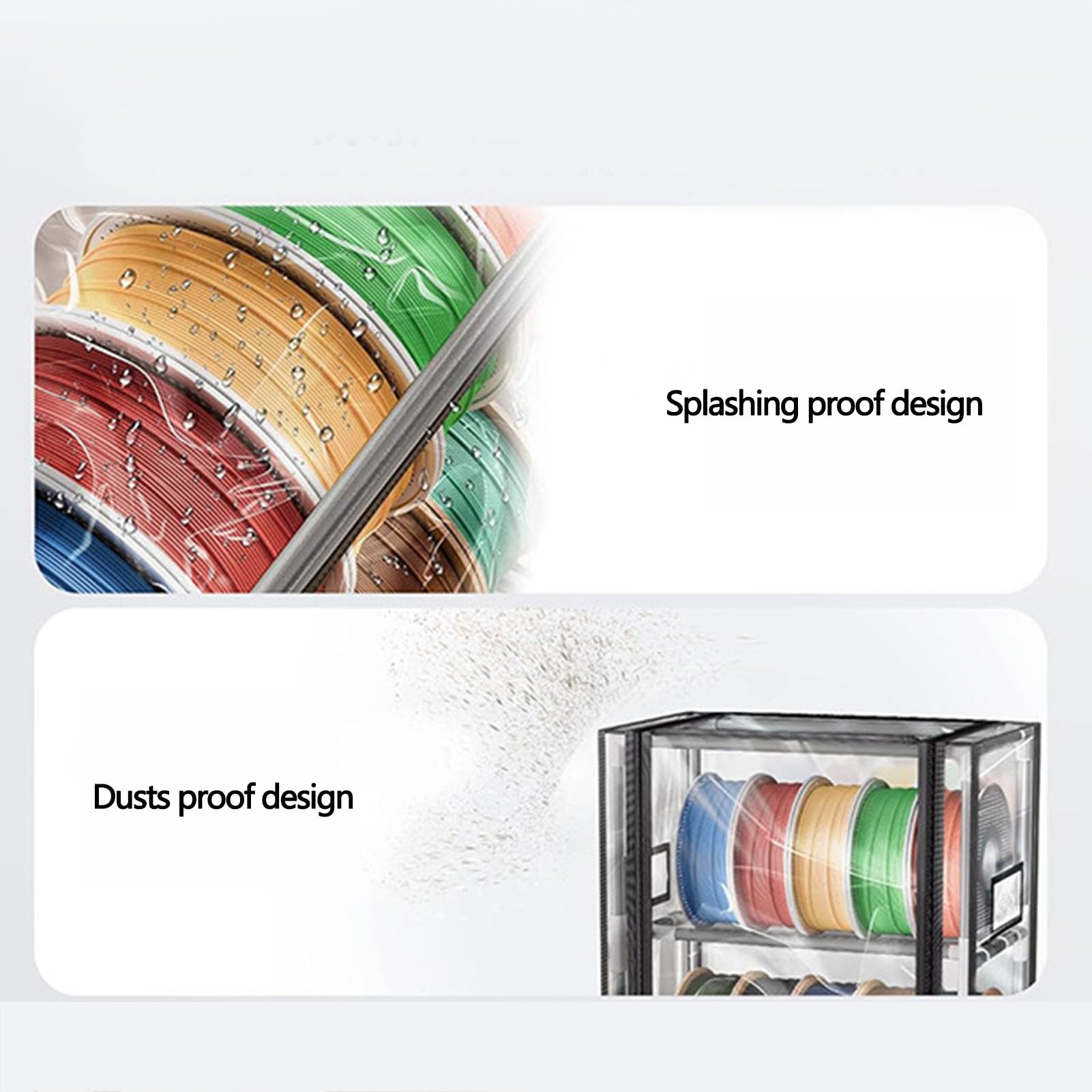 Scatola Porta Filamenti per Stampante 3D, 10 Rotoli