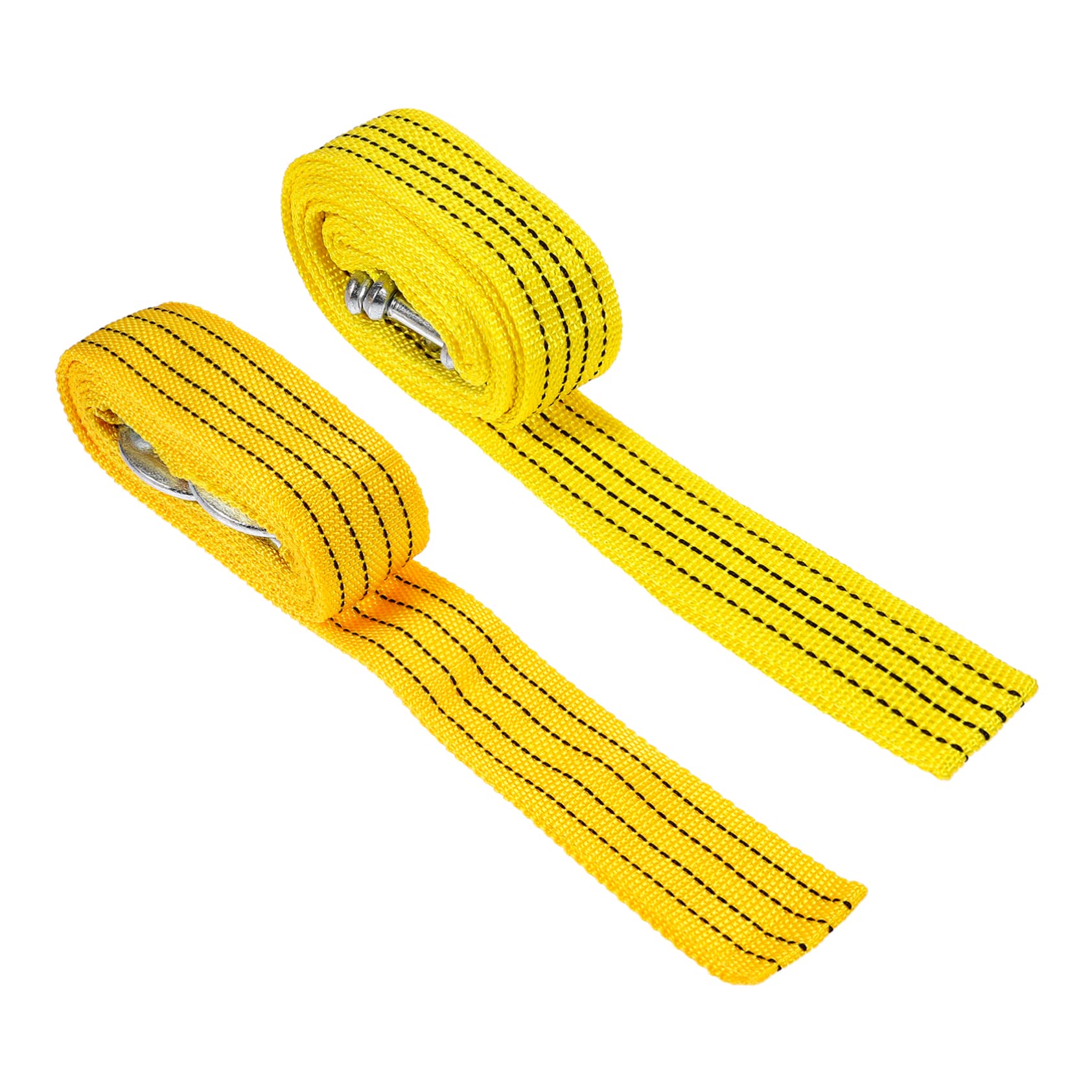 Corde de remorquage avec sangles à cliquet et crochet pour treuil de récupération | Lot de 2
