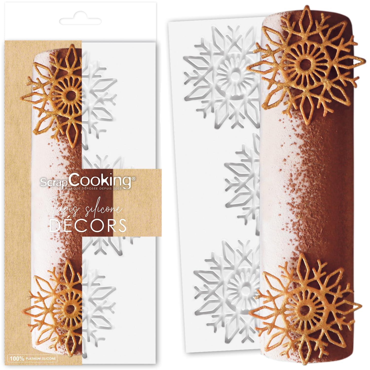 ScrapCooking 1970 Professional Quality Silicone Mat for Christmas Log Decoration 28.2 x 18 cm
