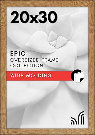 Americanflat 20x30 Poster Frame with Polished Plexiglass - Wide Picture Frames Made of Engineered Wood for Vertical or Horizontal Wall Display - Epic Collection - Pine