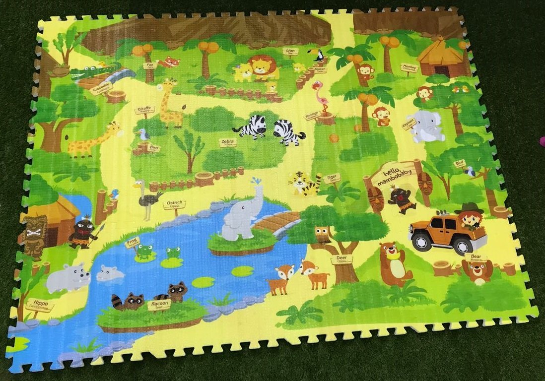 The Tickle Toe Double-Sided EVA Foam Puzzle Mat | Tummy Time| Kids Room Mat for Babies and Toddlers 5.6 x 4.2 ft. (Jungle) 3