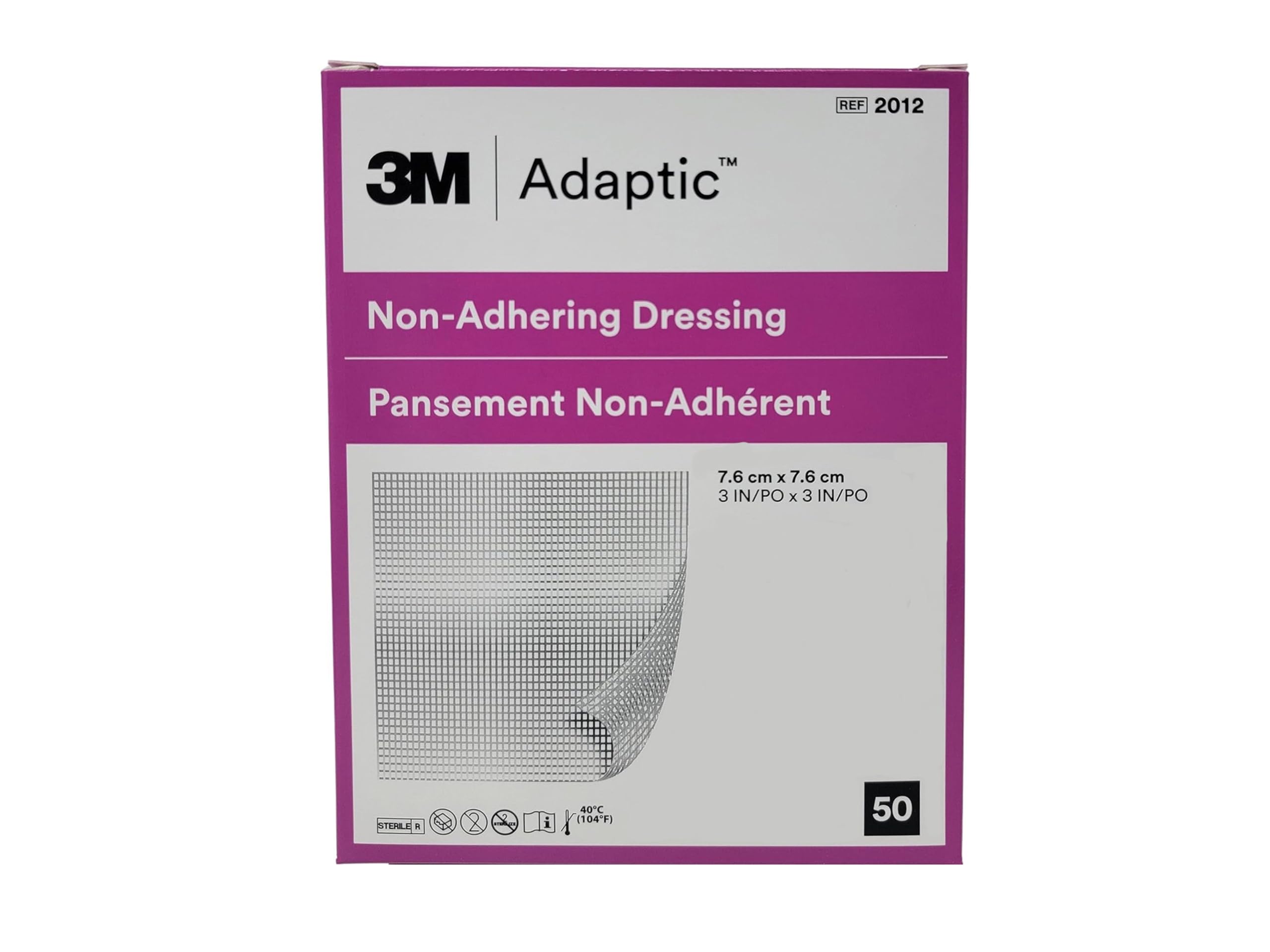 ADAPTIC 7,6x7,6 cm medicazione umida per ferite 3M 2012 50 pz
