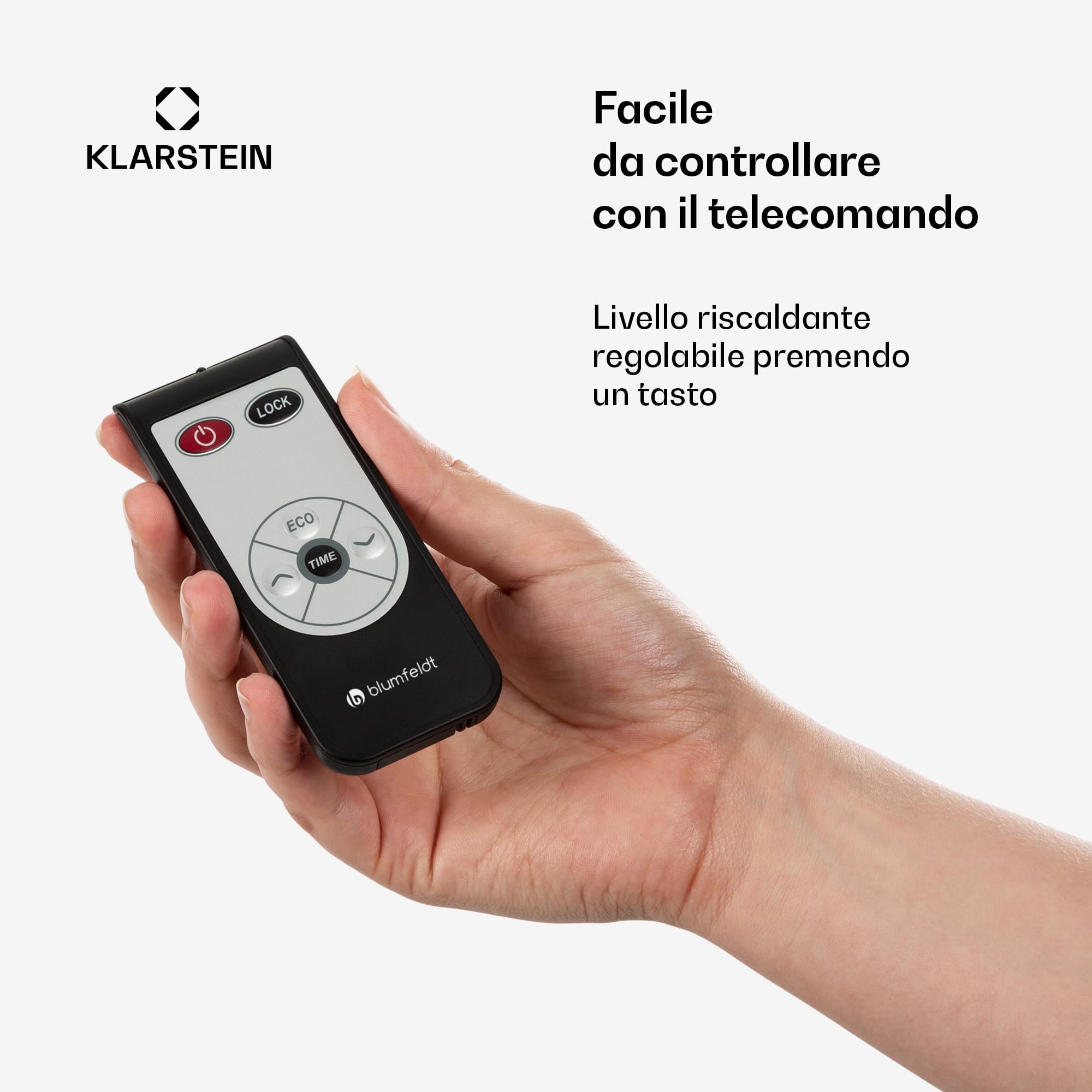 Blumfeldt Stufa Elettrica Basso Consumo con Display LED, Colonnina Elettrica da Giardino 3000W, Termosifone Elettrico, Pannello Radiante Infrarossi con Telecomando, IP44, No CO2