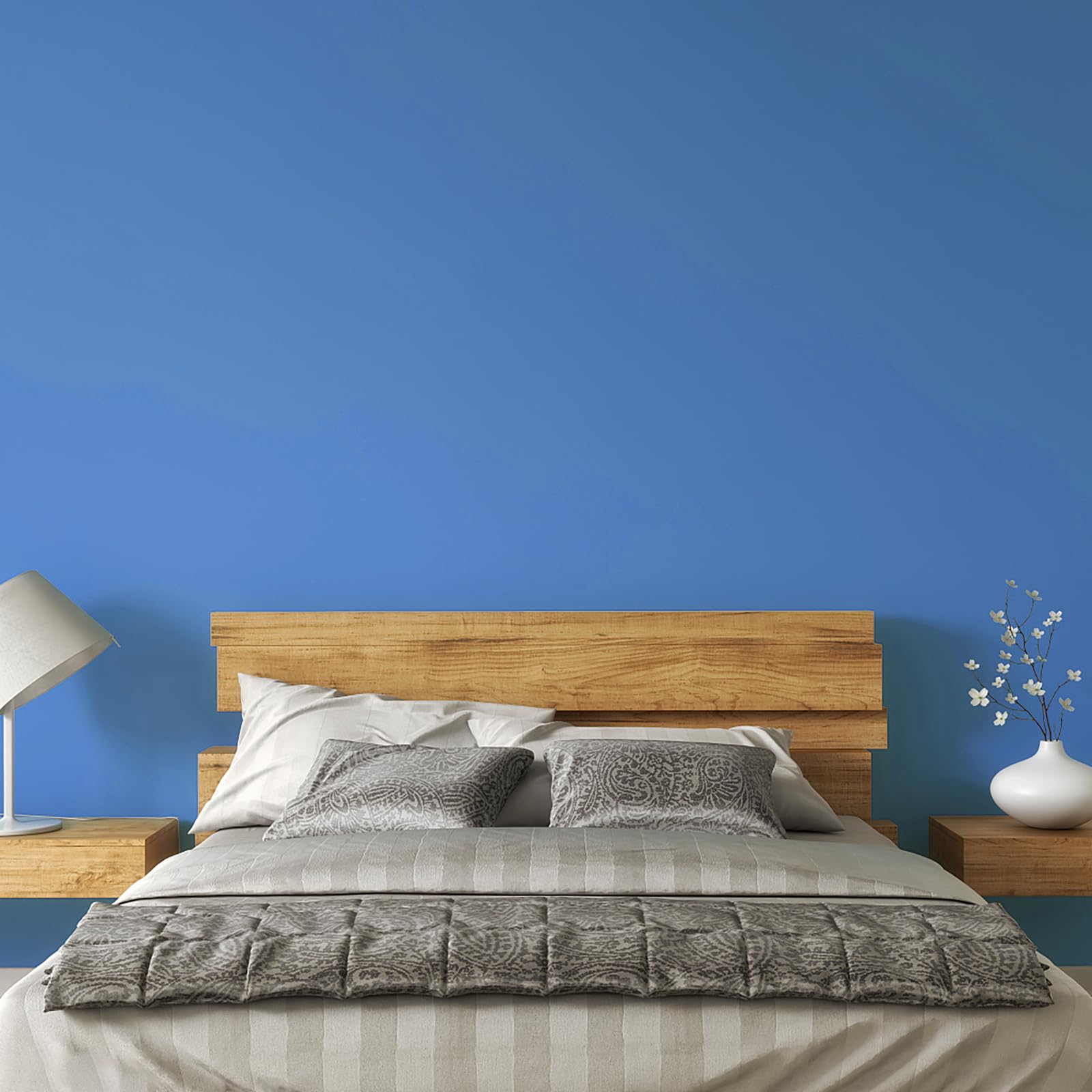 Carta da parati blu da 40 x 1000 cm, per camera da letto, facile da staccare, carta da parati blu per bagno, cucina, carta da parati per affittuari, rimovibile in vinile, autoadesiva, opaca
