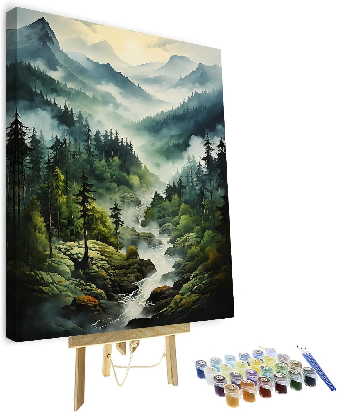 Paint by Number for Adults Green Plant, Paint by Numbers Kit for Adults Leaf, DIY Acrylic Paint by Numbers Kits on Canvas Potted, Acrylic Painting Kits Art Crafts 16"x20"(Frameless)
