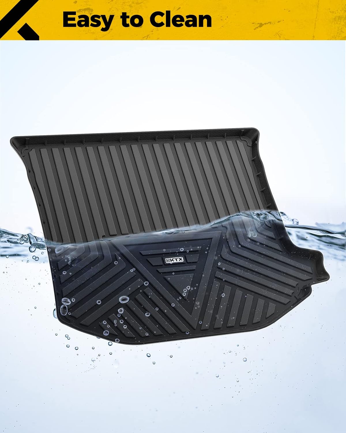 KYX Cargo Liner for 2015-2019 Toyota Highlander, All-Weather Protection Custom Fit Rear Trunk Mat, Waterproof TPE Trunk Liner, SUV Cargo Mat, Car Accessories, Black