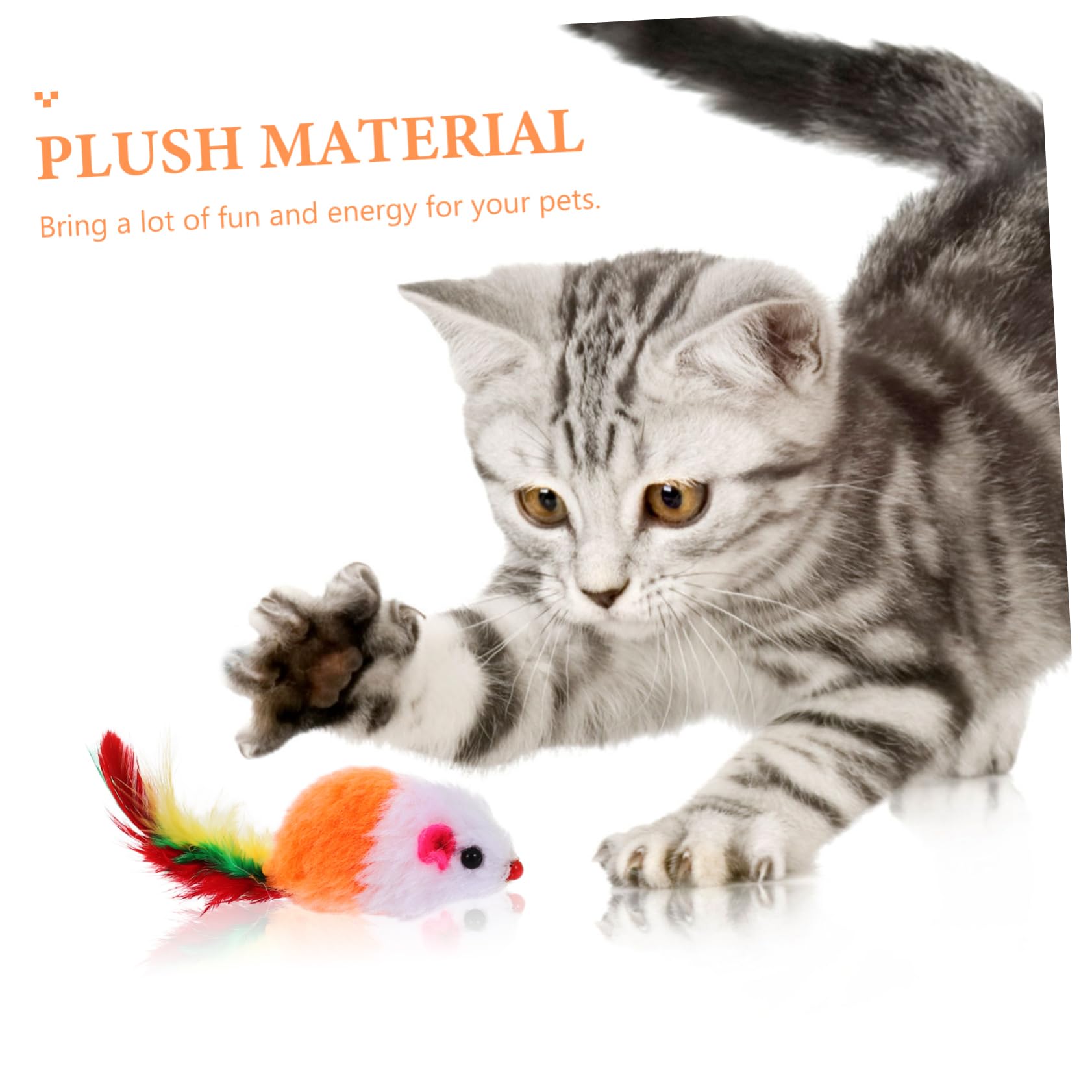 FRCOLOR 3 Juegos De Juguetes Interactivos con para Gatos Ratones con Pelo Sonajero Juguetes Estimulantes para Mascotas para Diversión En Interiores (20 Piezas X 3)
