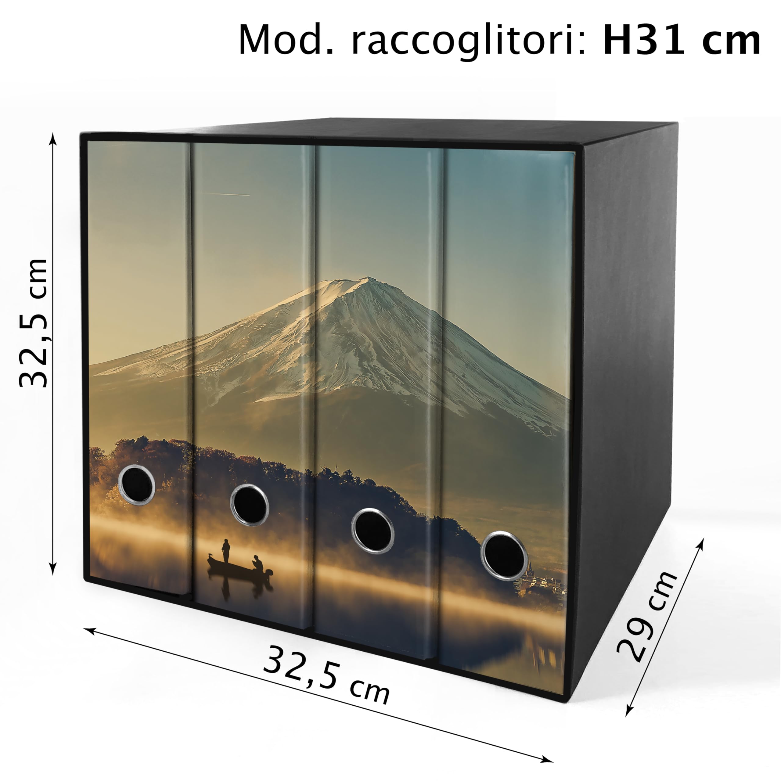 Set da 4 raccoglitori ad anelli - MONTE FUJI (H31 cm con 4 anelli)