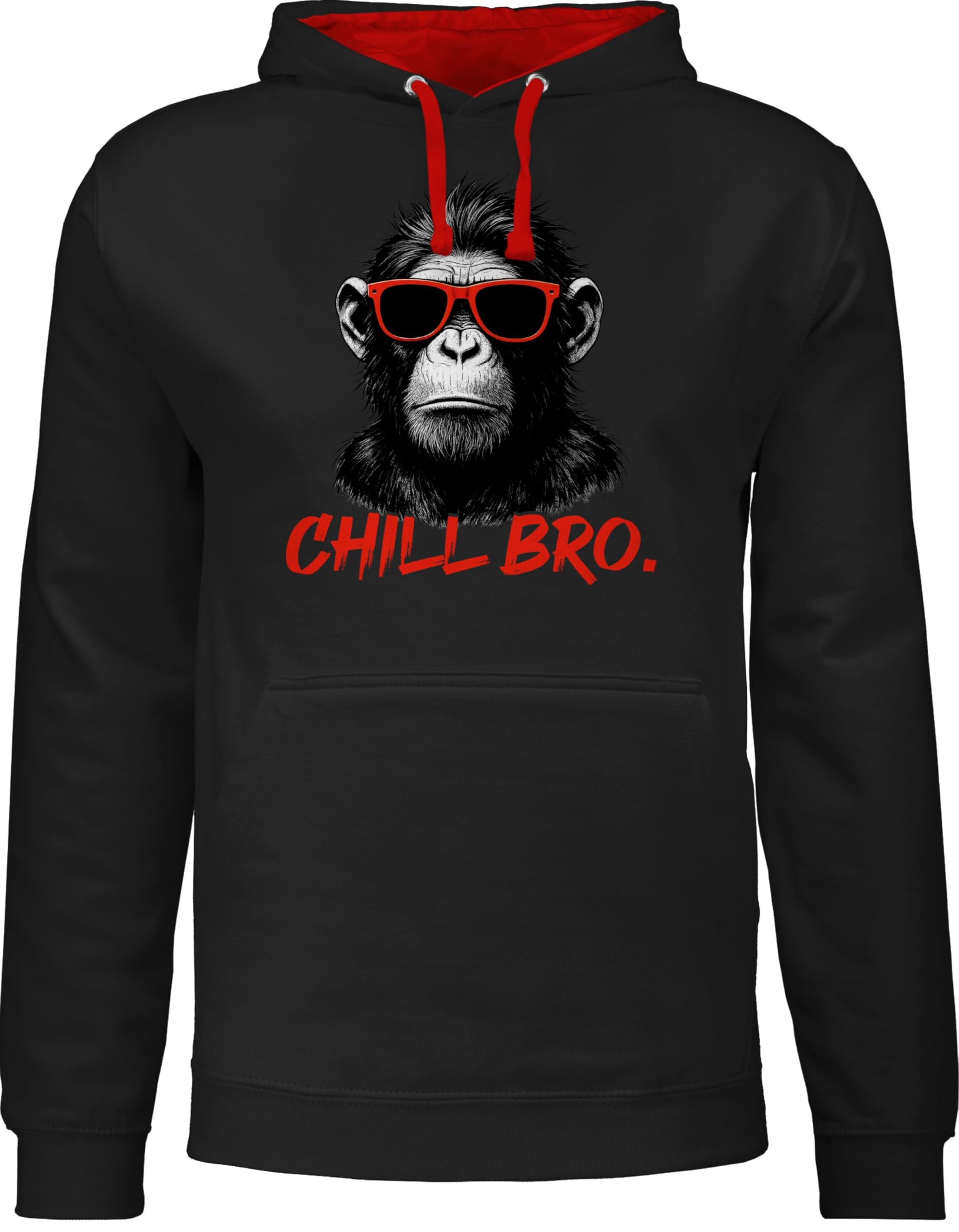 Shirtracer - Pullover Herren Frauen Hoodie Kontrast zweifarbig - Chill Bro Cooler AFFE Geschenk Statement lustig I Junge Männer I Zocker Sprüche Teenager Geschenk Gamer I Coole