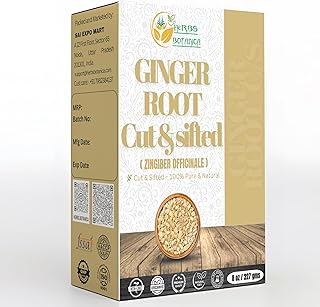 Herbs Botanica Dried Ginger Root Cut And Sifted for Teas, Tinctures and Infused oils. | Flavour India Spice, Food Grade, Non Irradiated, NON GMO | 1/2 Lb or 8 oz