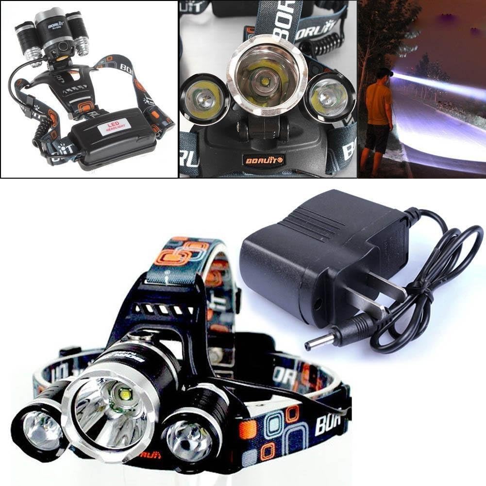 Yueling@ 4000 Lumen 3 x XM-L T6 LED Rechargeable Headlight Multi-functional Charging Headlamp Head Lamp Flashlight with AC Charger,Hiking Camping Hunting Night Riding Caving Expedition