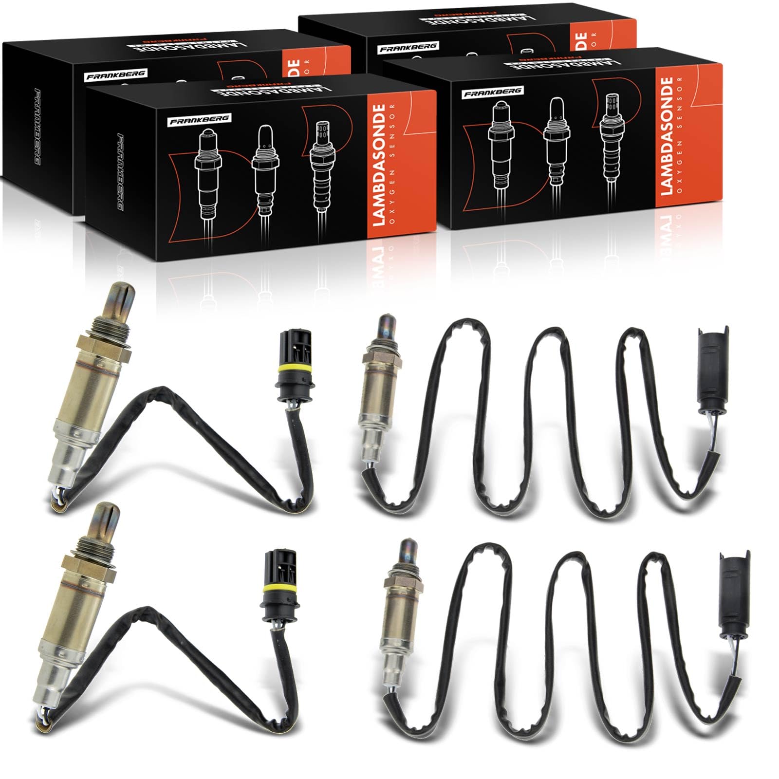 Frankberg 4x Sonde lambda avant/après Catalyseur Compatible avec Série 3 E46 2.0L-3.0L 1998-2007 Série 5 E39 E60 E61 2.0L-4.9L 1995-2010 Remplacer# 11781433940 | Compatible avec: Série 3 E46, Coupé Série 3 E46, Série 3 Cabriolet E46, Série 5 Touring E39,