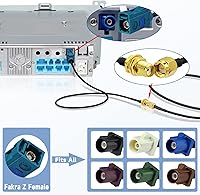 Vista 3 de Bingfu Fakra Z hembra a SMA hembra cable adaptador de antena de vehículo 11.8 in 12 pulgadas para coche estéreo Android unidad principal navegación