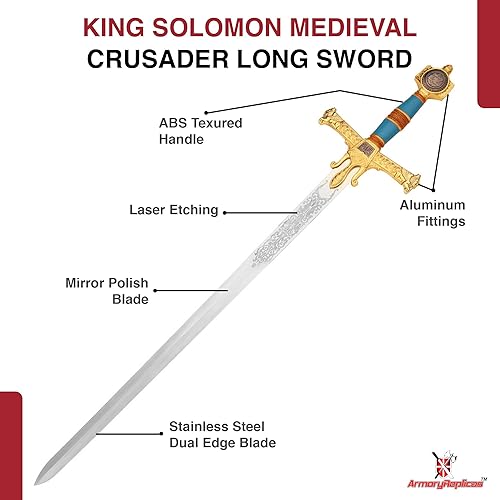 Miniatura 27 de Armory Replicas™ - Gran espada del rey Salomón y tamaños para coleccionistas y entusiastas - Opciones diversas para cada entusiasta de la espada