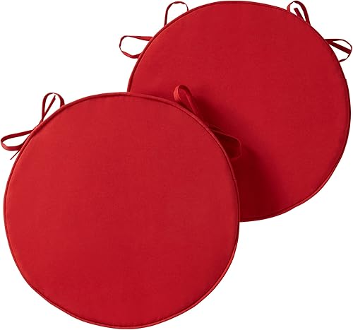 South Pine Porch Cojín redondo reversible para asiento de comedor de 18 pulgadas (paquete de 2), rojo salsa, 2 unidades South Pine Porch Cojín redondo reversible para asiento de comedor de 18 pulgadas (paquete de 2), rojo salsa, 2 unidades