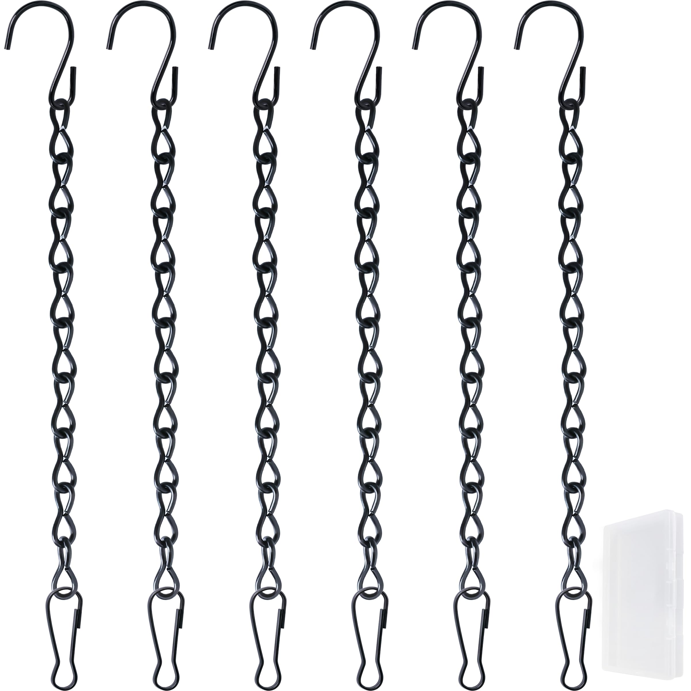EBOOT 6-Pack Hanging Chains - 25.5 Inch Black Iron Chains For Bird Feeders, Wind Chimes & Planters