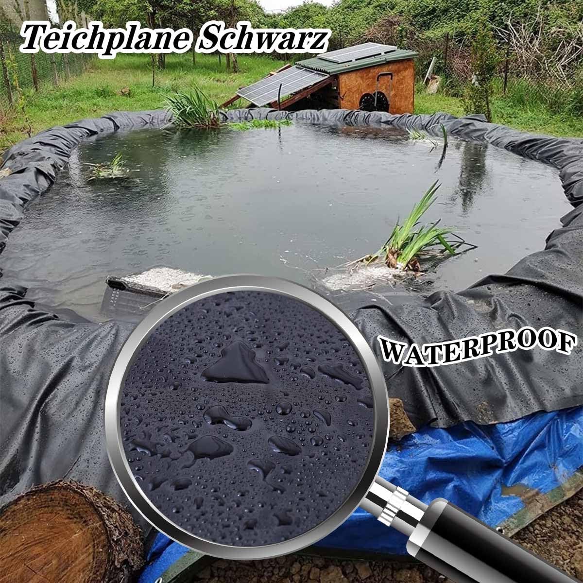 Telo Laghetto, Gardens Pools Membrane 0.12mm Fodera Laghetto Flessibile per Piscina Giardino, Laghetto All'aperto Liner per Piscina Giardino, Laghetti, Fontane(3.0mx6.0m)