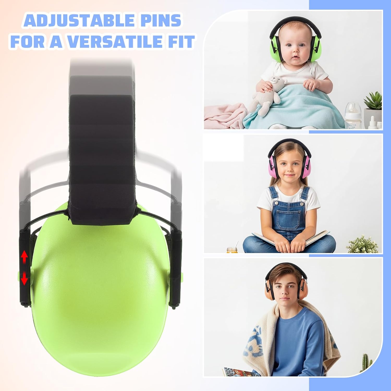 Amylove 12 Pcs Kids Ear Protection Noise Cancelling Headphones Ear Muffs Bulk 27db Adult Noise Reduction Hearing Earmuff(Universal Fit (kids & Adults),Macaron Style)
