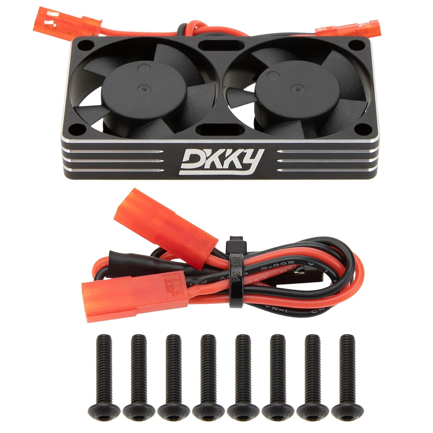 DKKY RC Motor Cooling Fan Heatsink 30mm Dual Fan for ARRMA Axial Traxxas 1/6 1/8 1/10 RC Crawler Car 3650 550 3660 4274 4068 4268 Motor (Blue)