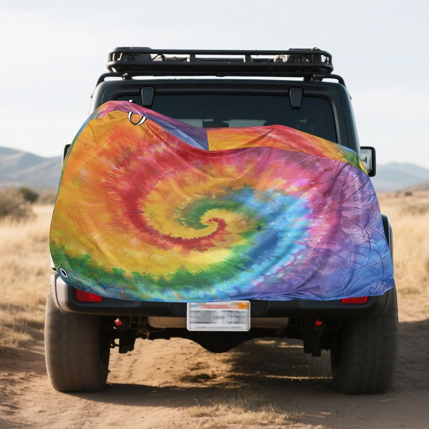 ALAZA Swirl Tie Dye Rainbow Color Bike Cover Waterproof Outdoor Ebike Bicycle Covers Tarp Protection for 1/2 Bikes, Sun UV Dust Wind Proof