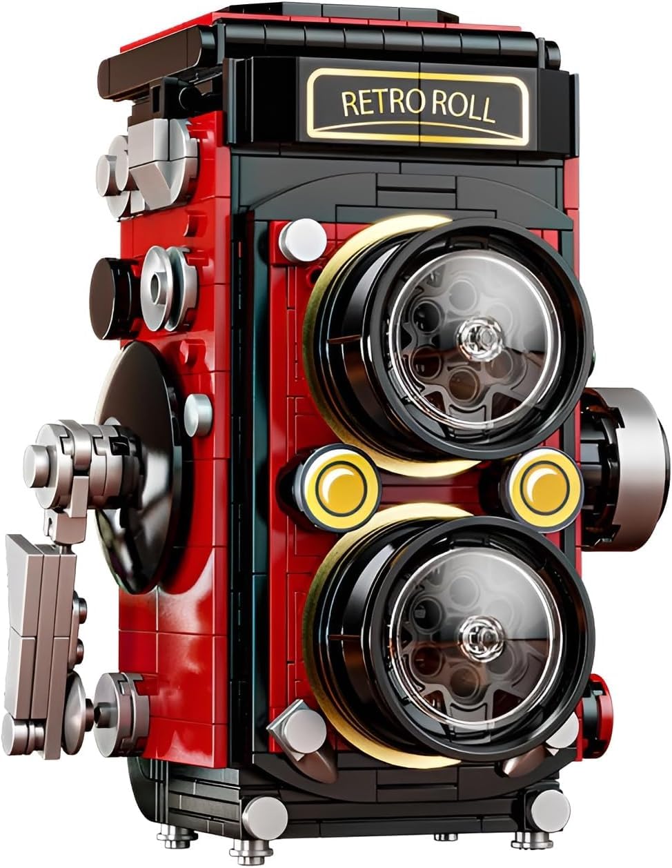 Vintage Camera Building Block Set, 719 PCS Retro Model Brick Kit with Simulated Shutter, Openable Covers, LED Light, Home Decor Gift for Photography Lovers | 6 Months Structural Warranty-picture-23